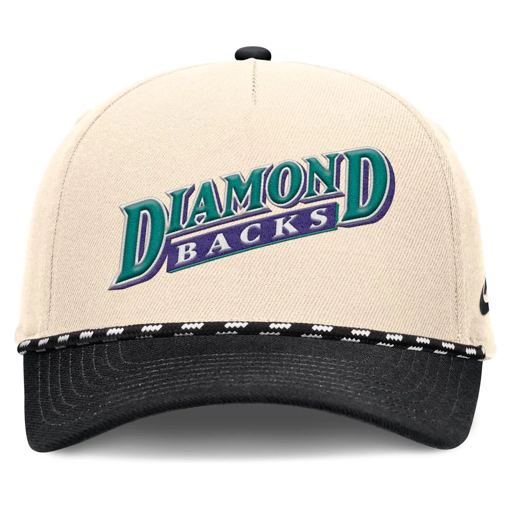 MLB Arizona Diamondbacks Nike Two-Tone Rise Script Snapback Hat - Cream - Image 3