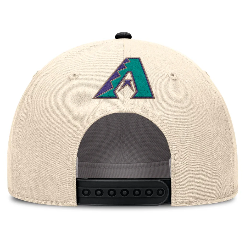 MLB Arizona Diamondbacks Nike Two-Tone Rise Script Snapback Hat - Cream - Image 4