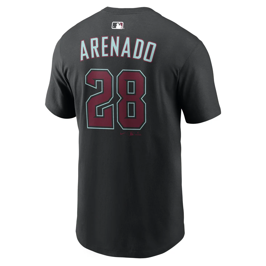MLB Arizona Diamondbacks Nolan Arenado Nike Fuse Alternate Name & Number T-Shirt - Black - Image 3
