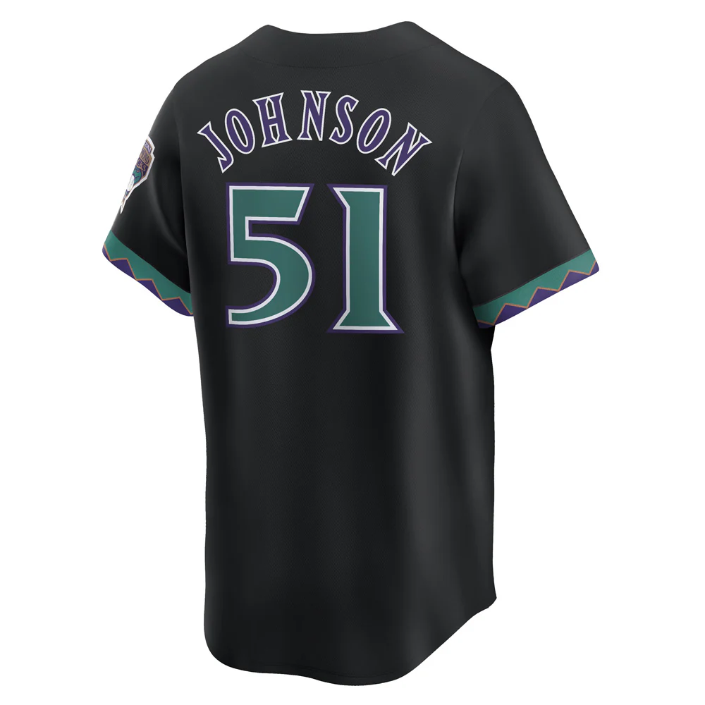 MLB Arizona Diamondbacks Randy Johnson Nike Cooperstown Limited Jersey - Black - Image 3