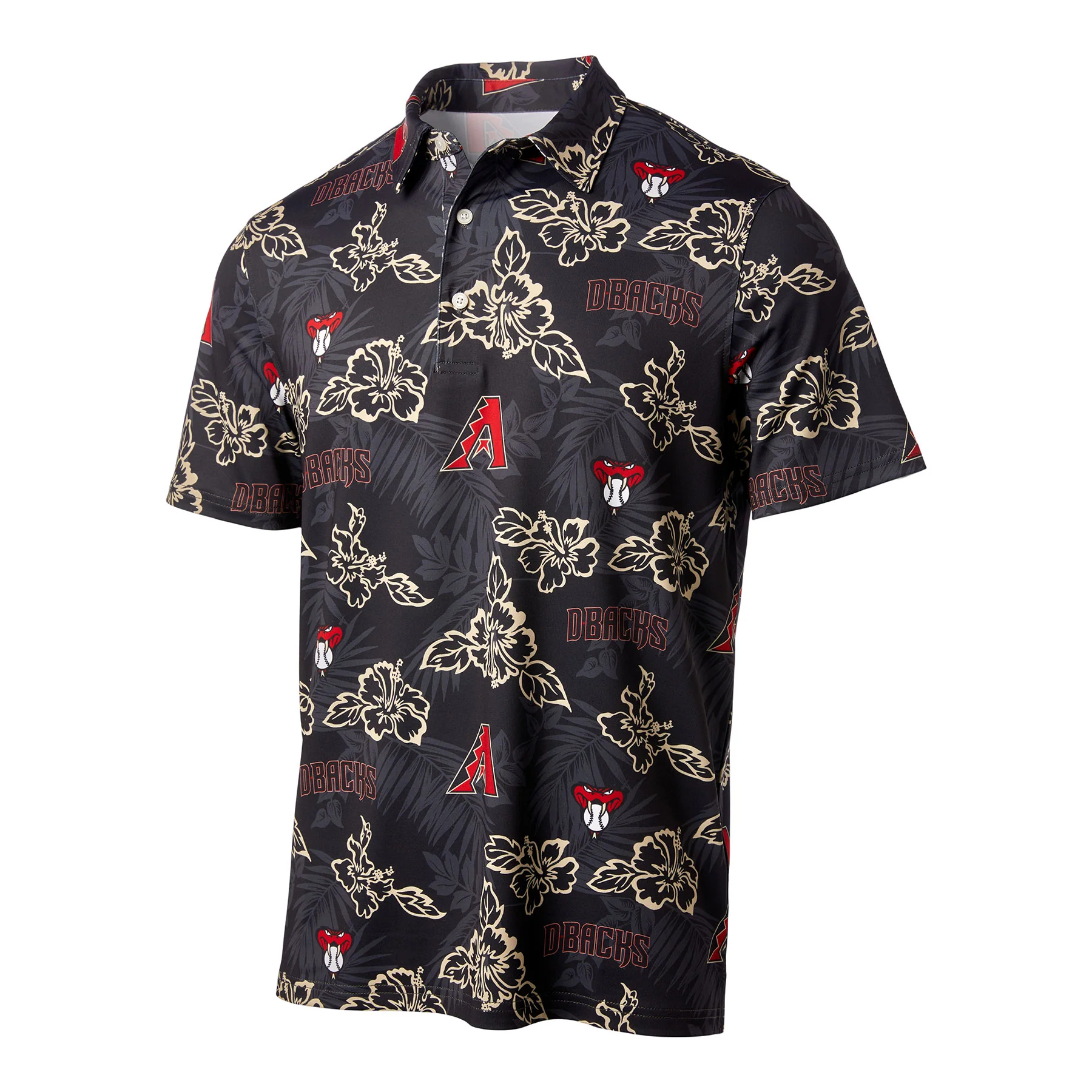 MLB Arizona Diamondbacks Reyn Spooner Floral Polo - Black - Image 2