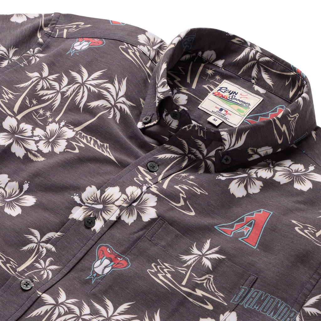 MLB Arizona Diamondbacks Reyn Spooner Game Day Button Up Polo - Black - Image 2
