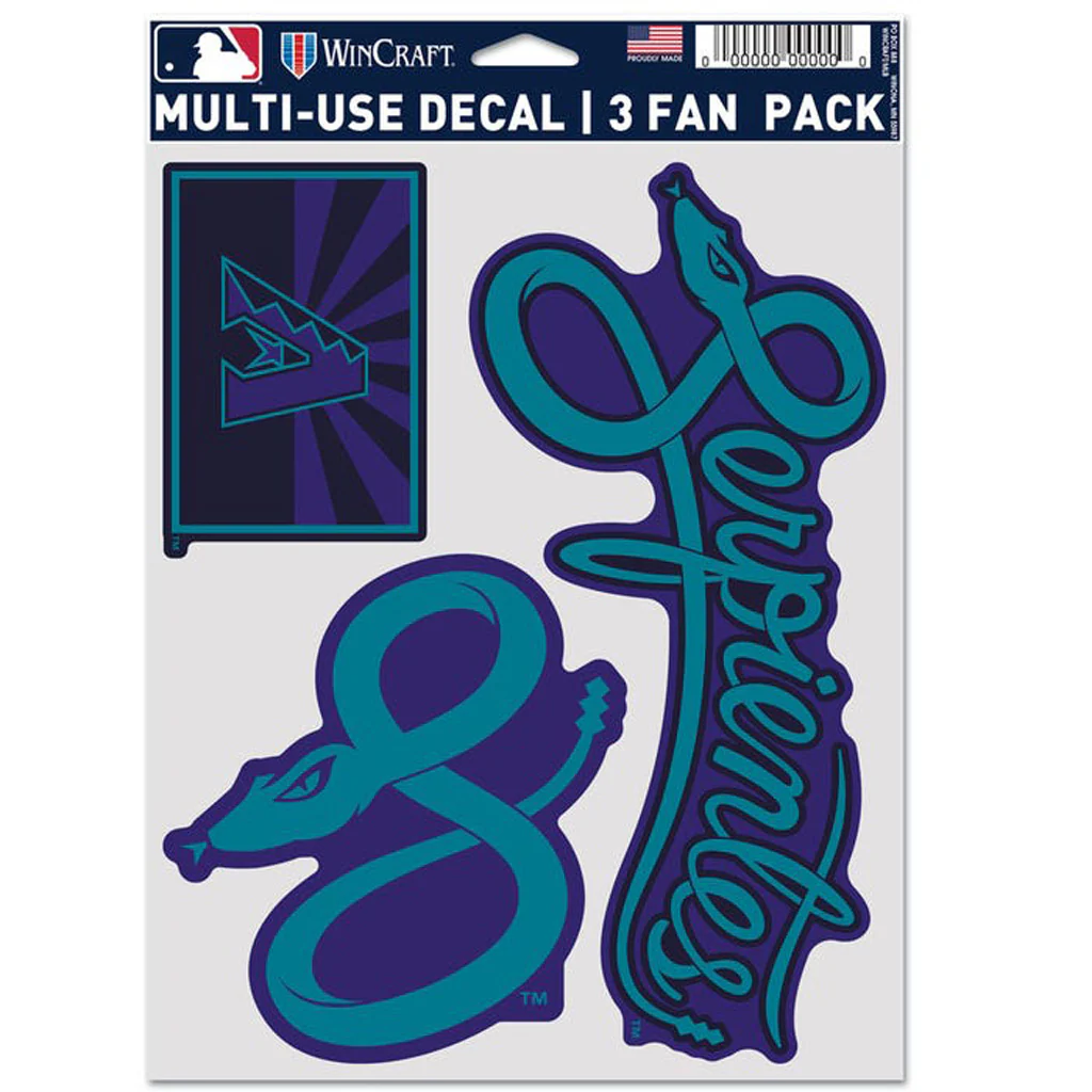 MLB Arizona Diamondbacks WinCraft 2025 City Connect 6" x 8" 3-Pack Decal - Purple