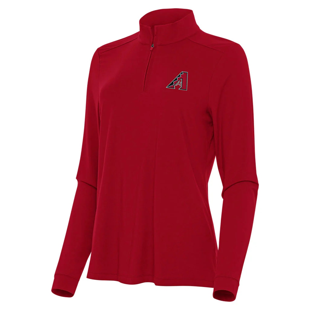 MLB Arizona Diamondbacks Women's Antigua Intent 1/4 Zip Pullover Jacket - Red