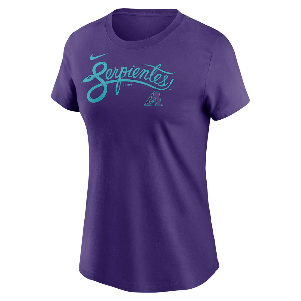 MLB Arizona Diamondbacks Women's Nike 2025 City Connect Wordmark Cotton T-Shirt - Purple - Image 2