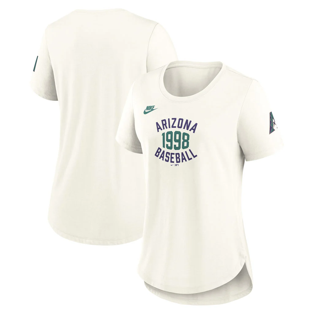 MLB Arizona Diamondbacks Women's Nike Copperstown 70's Inspired T-Shirt - Light cream