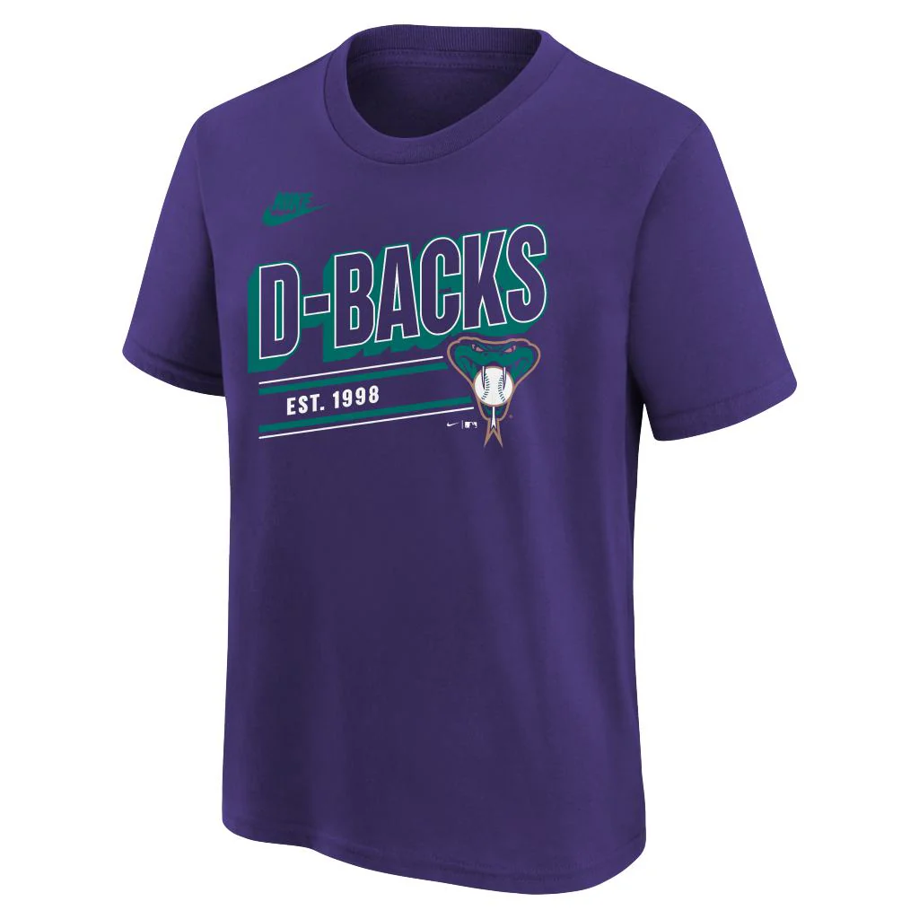 MLB Arizona Diamondbacks Youth Nike Cooperstown Overshadow T-Shirt - Purple - Image 2