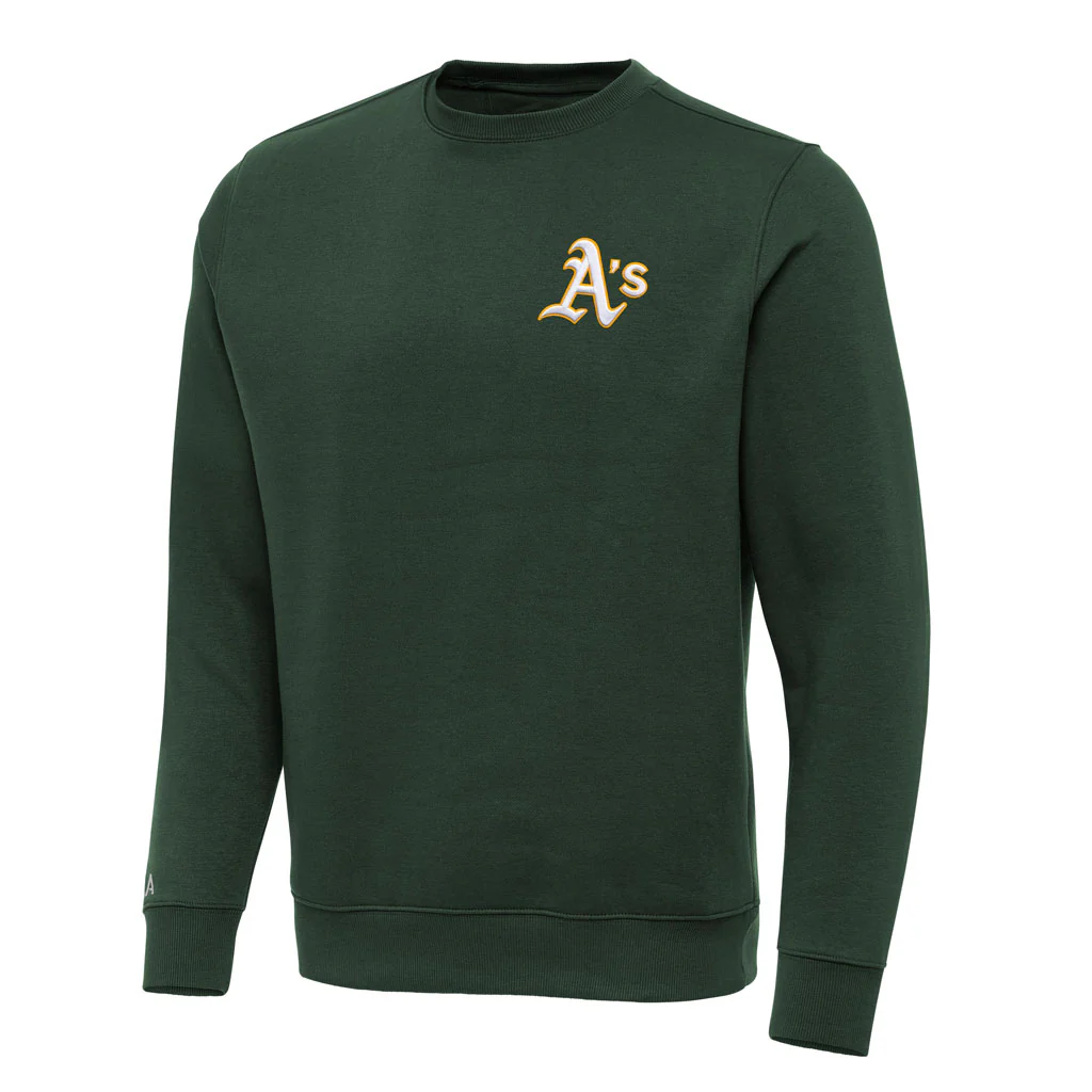MLB Athletics Antigua Victory Crewneck Sweater - Green