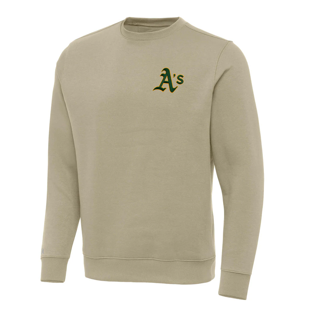 MLB Athletics Antigua Victory Crewneck Sweater - Khaki