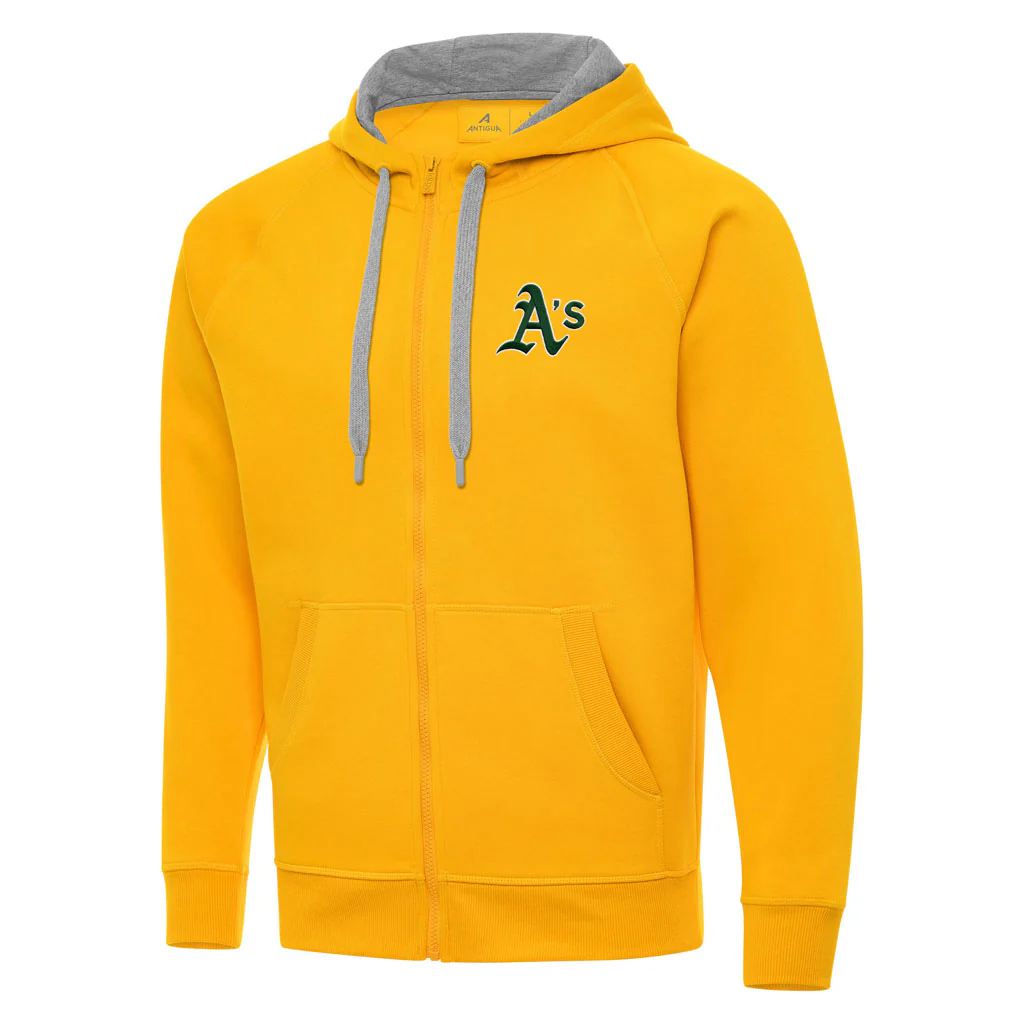MLB Athletics Antigua Victory Full Zip Hoodie - Gold