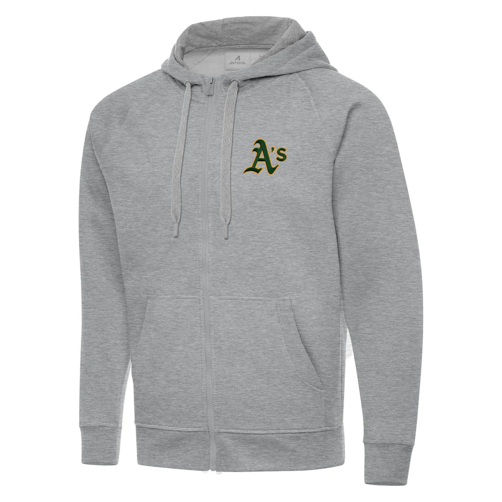 MLB Athletics Antigua Victory Full Zip Hoodie - Heather gray