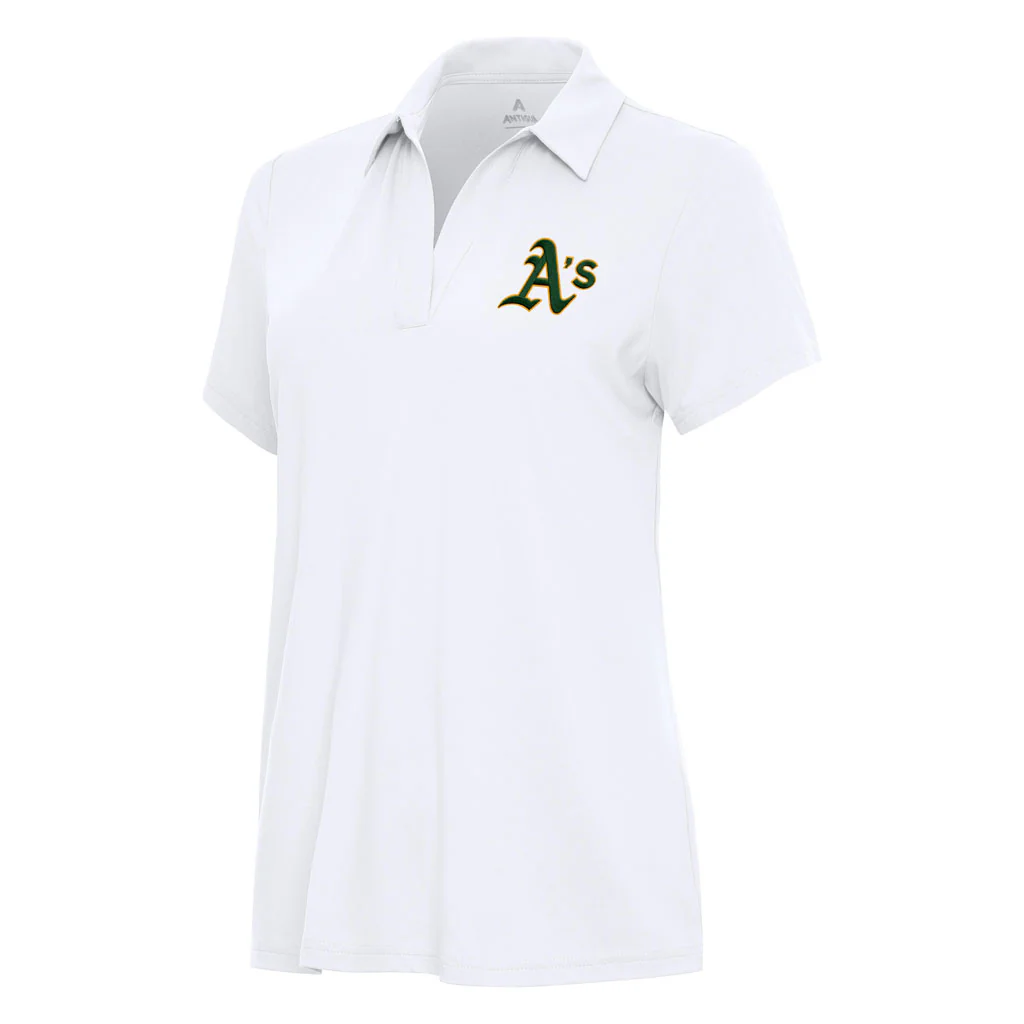 MLB Athletics Women's Antigua Era Polo - White