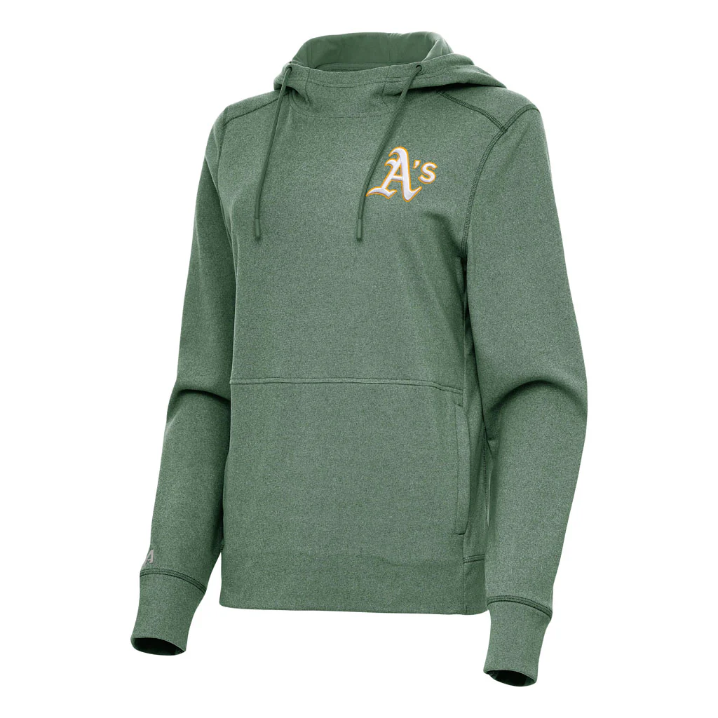 MLB Athletics Women's Antigua Justice Pullover Hoodie - Green