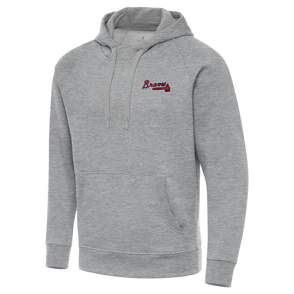 MLB Atlanta Braves Antigua Victory Pullover Hoodie - Heather gray