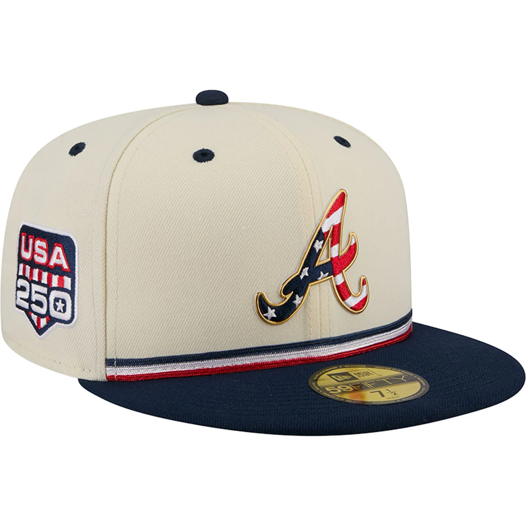 MLB Atlanta Braves New Era 2026 4th of July 59FIFTY Fitted Hat - Cream - Image 2