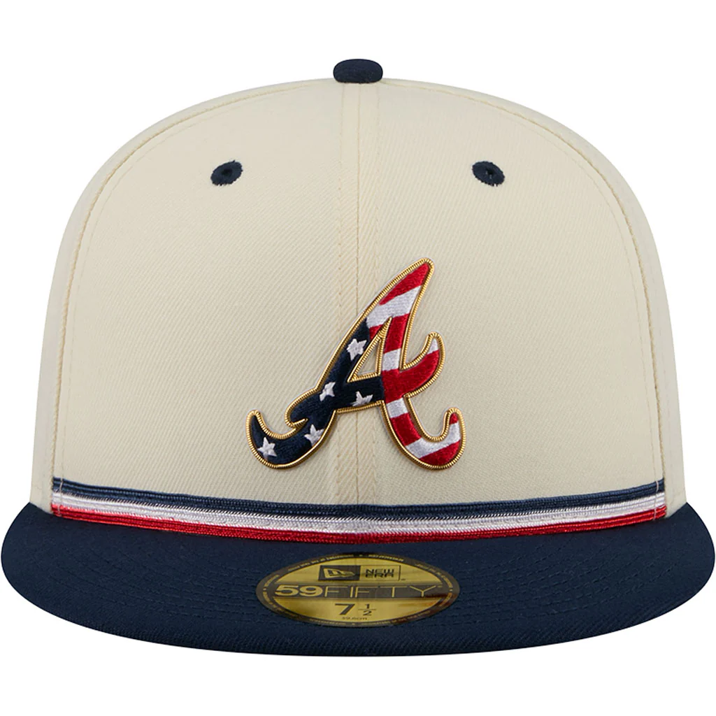 MLB Atlanta Braves New Era 2026 4th of July 59FIFTY Fitted Hat - Cream - Image 3