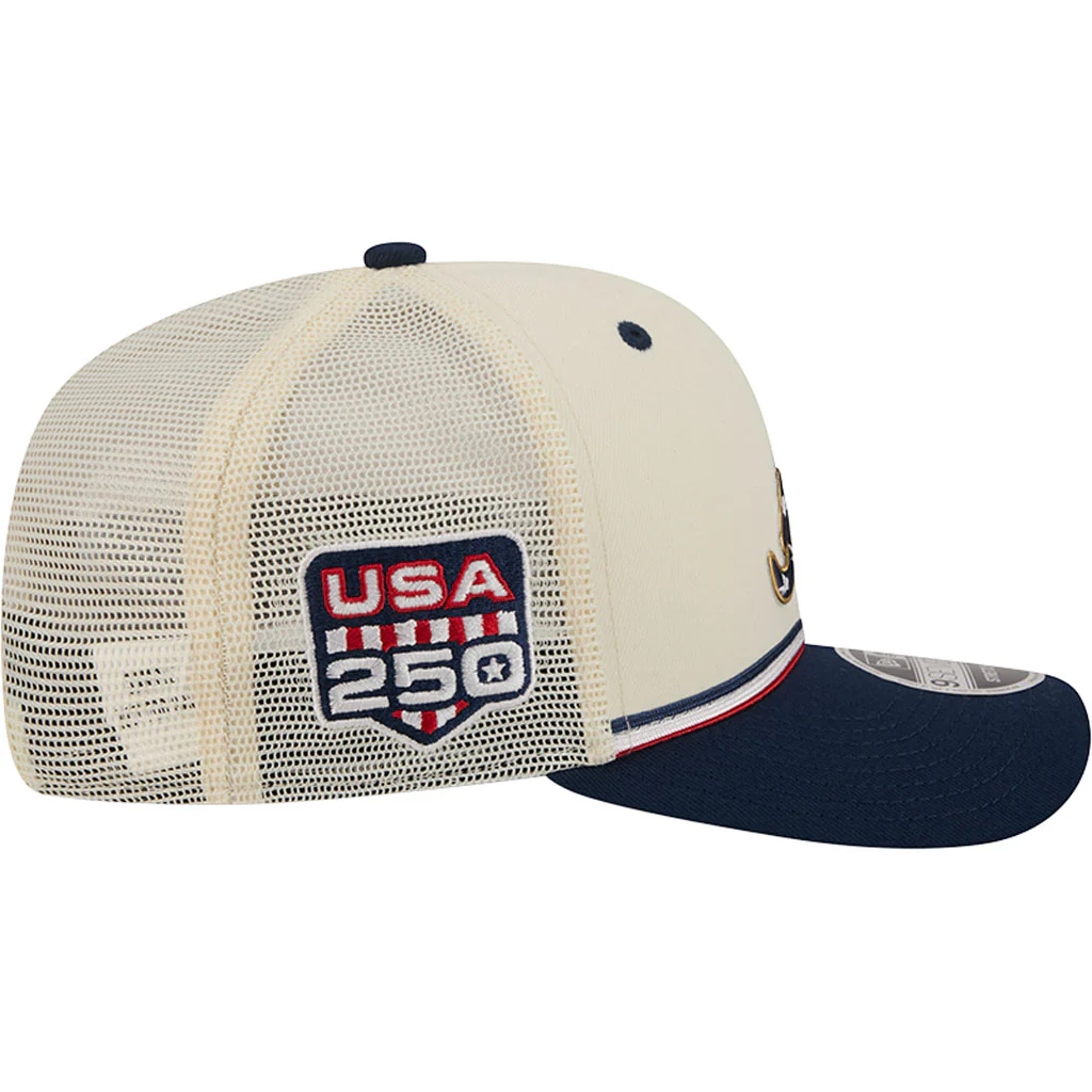 MLB Atlanta Braves New Era 2026 4th of July 9SEVENTY Stretch Snapback Hat - Cream - Image 5