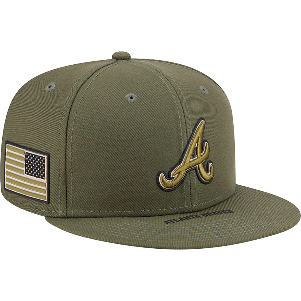 MLB Atlanta Braves New Era 2026 Armed Forces Day 9FIFTY Snapback Hat - Green - Image 2