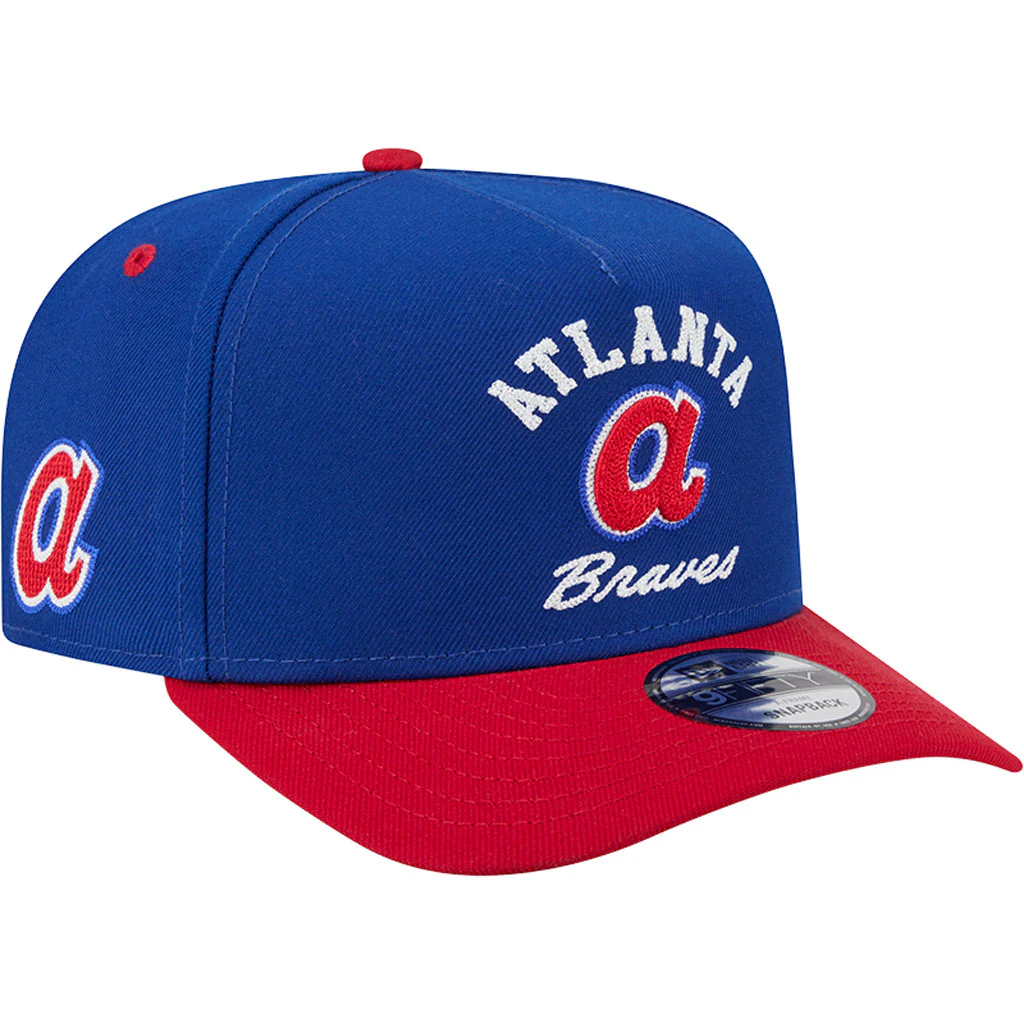 MLB Atlanta Braves New Era Arched 9FIFTY A-Frame Snapback Hat - Blue - Image 2