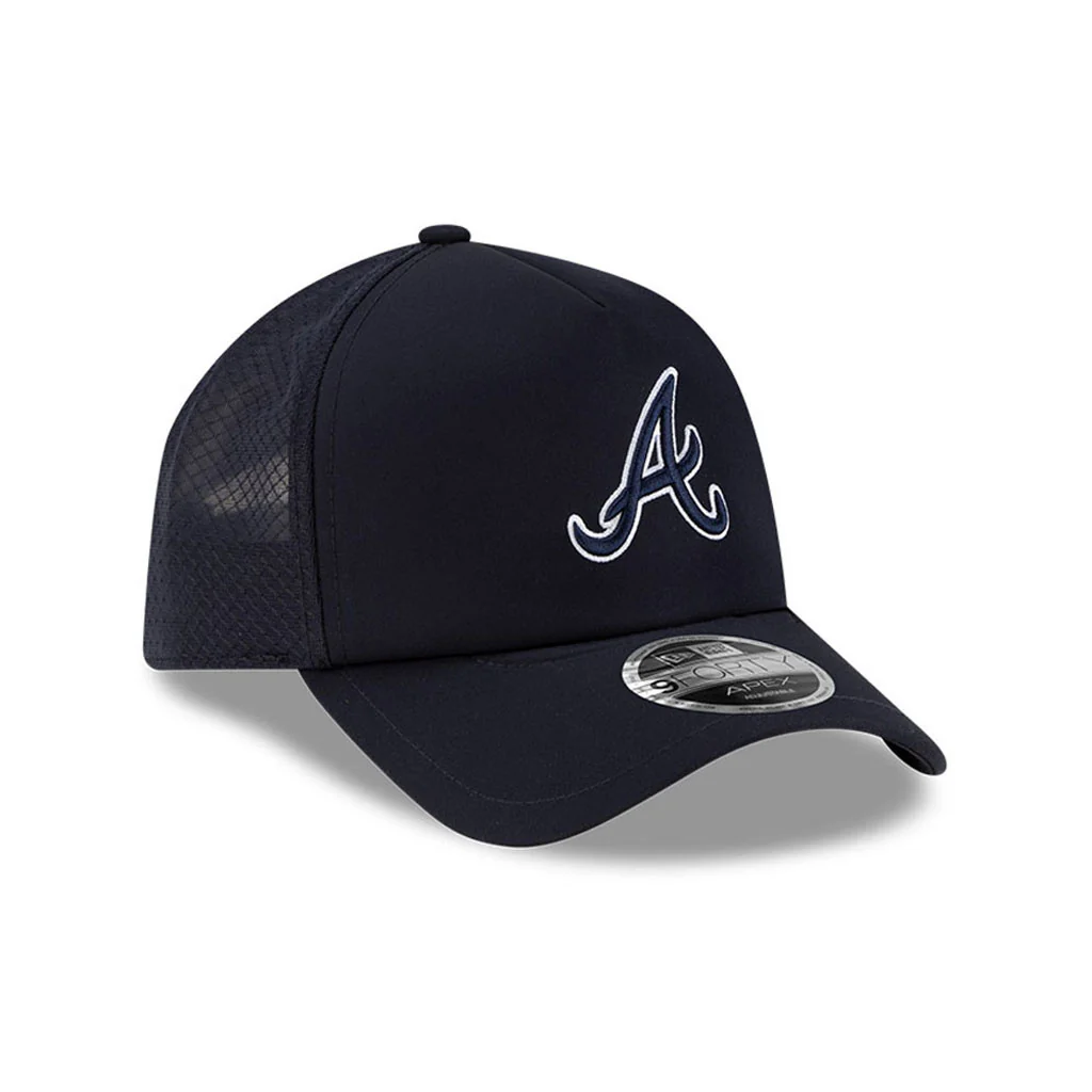 MLB Atlanta Braves New Era Batting Practice Apex 9FORTY Snapback Hat - Navy - Image 2