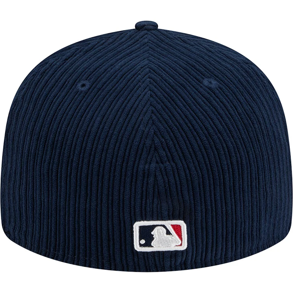 MLB Atlanta Braves New Era Chenille Pop 59FIFTY Fitted Hat - Navy - Image 4