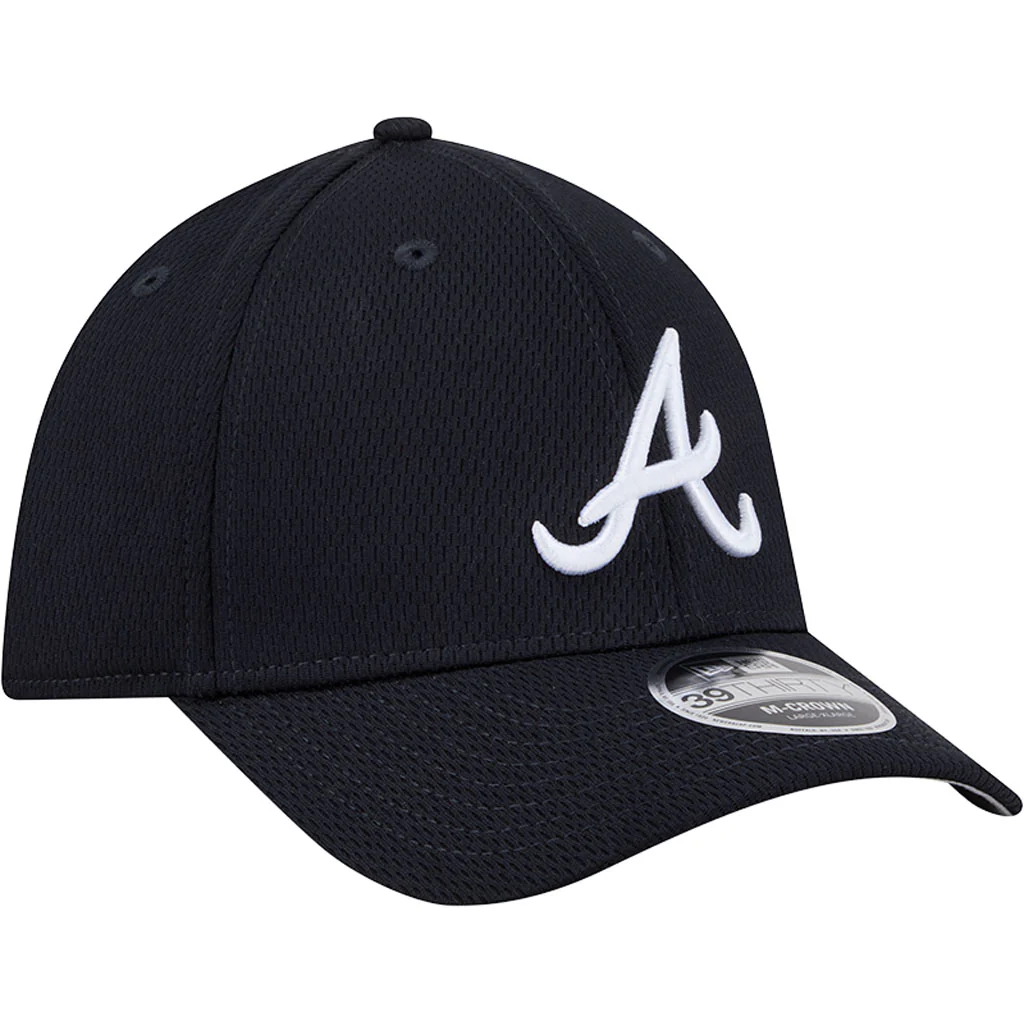 MLB Atlanta Braves New Era Dashed 39THIRTY Flex Fit Hat - Navy - Image 2
