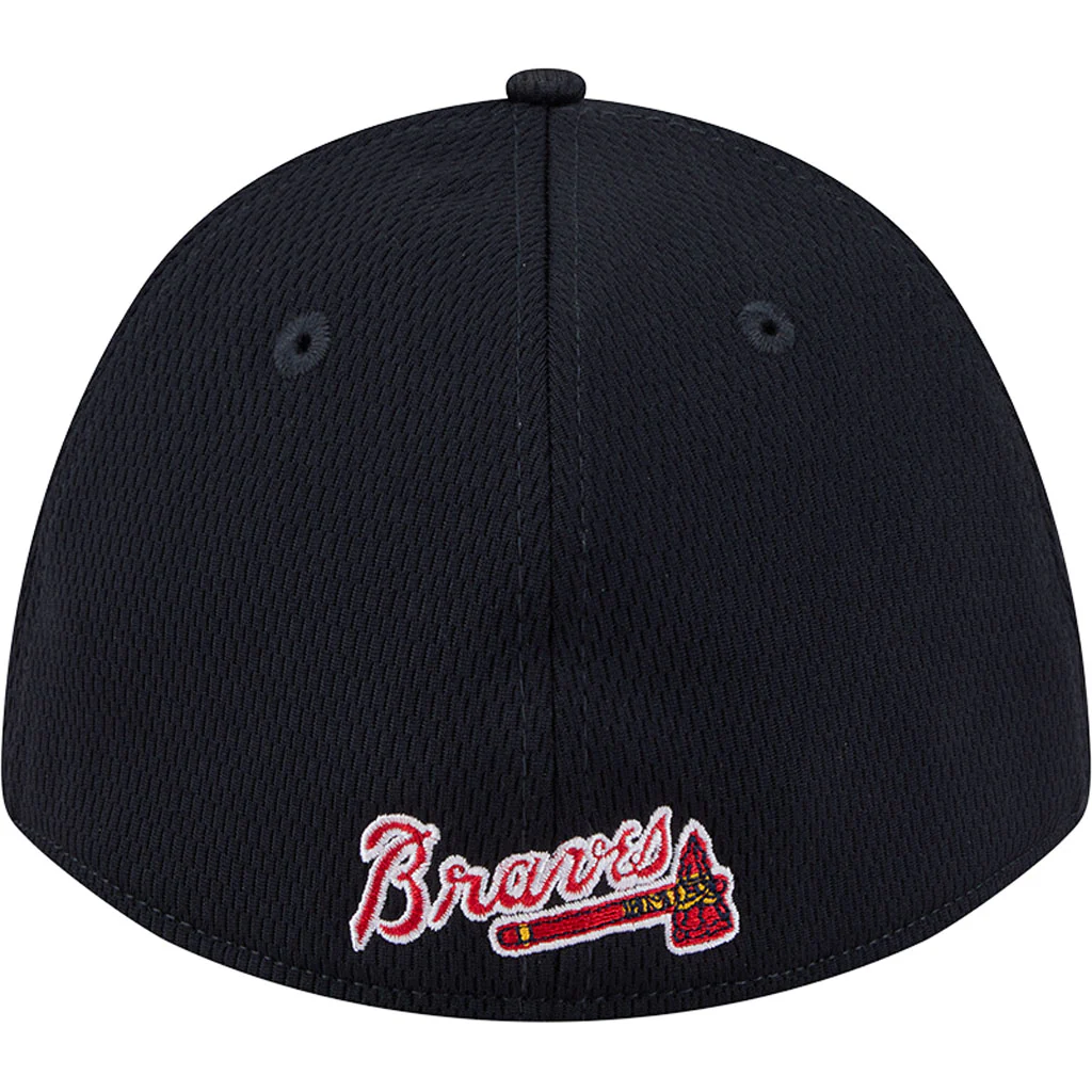 MLB Atlanta Braves New Era Dashed 39THIRTY Flex Fit Hat - Navy - Image 3