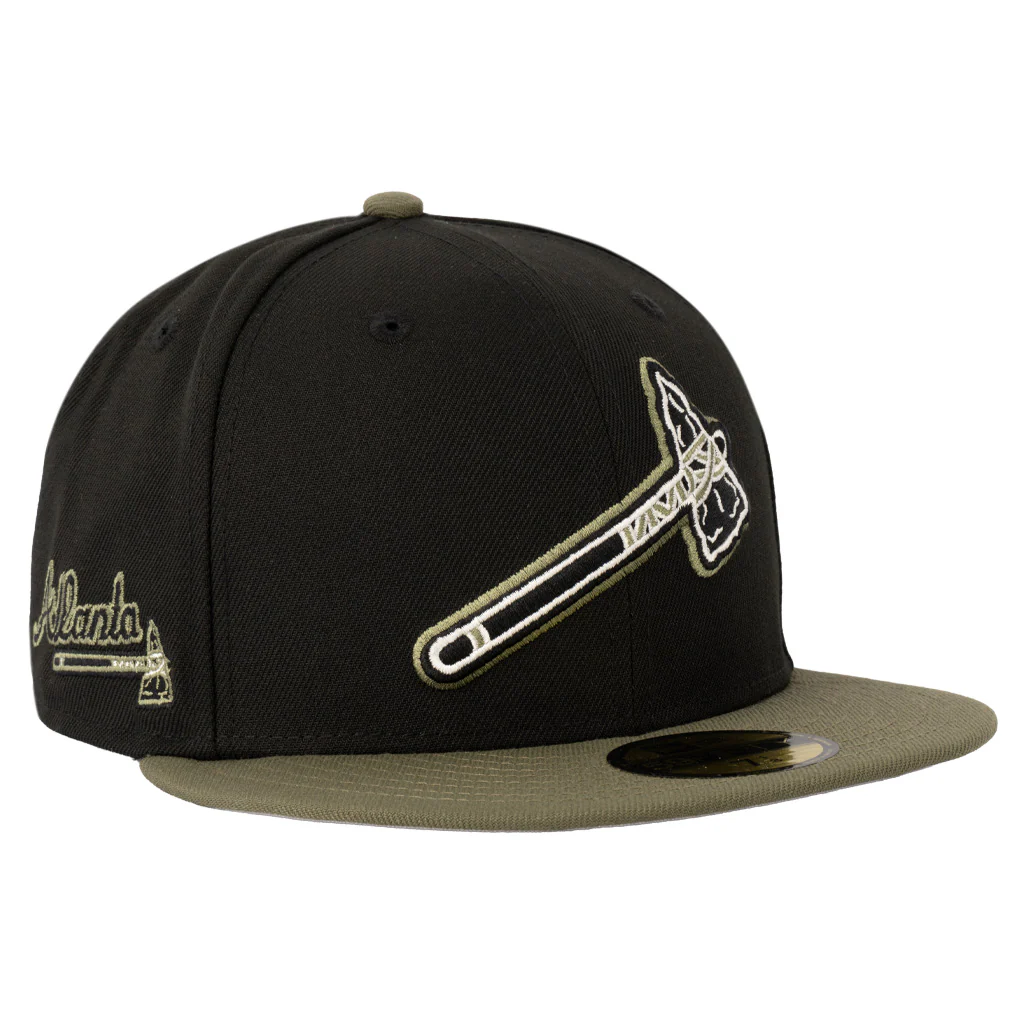 MLB Atlanta Braves New Era Midnight Jungle 59FIFTY Fitted Hat - Black