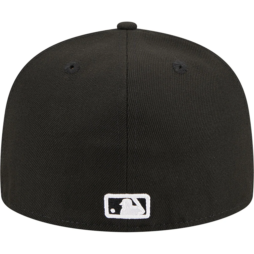 MLB Atlanta Braves New Era Side Patch Black & White 59FIFTY Fitted Hat - Black - Image 6