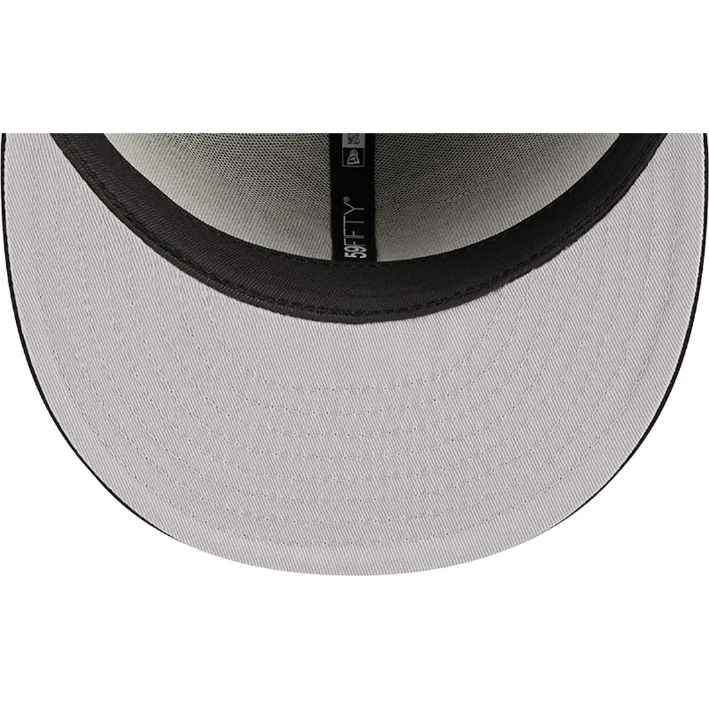 MLB Atlanta Braves New Era Side Patch Black & White 59FIFTY Fitted Hat - Black - Image 7