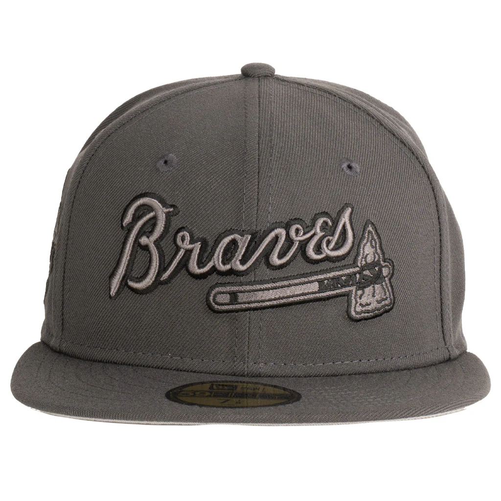 MLB Atlanta Braves New Era Tonal Graphite 59FIFTY Fitted Hat - Graphite - Image 2
