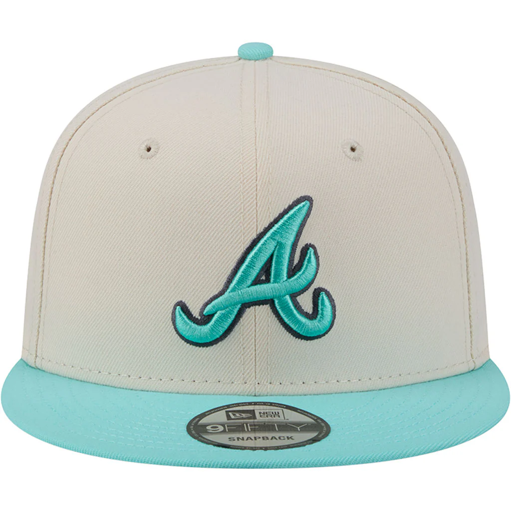 MLB Atlanta Braves New Era Two-Tone Aqua 9FIFTY Snapback Hat - Light cream - Image 3