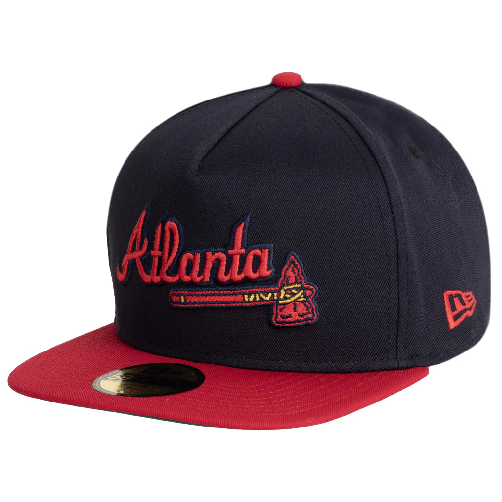 MLB Atlanta Braves New Era Two-Tone OTC 59FIFTY A-Frame Fitted Hat - Navy