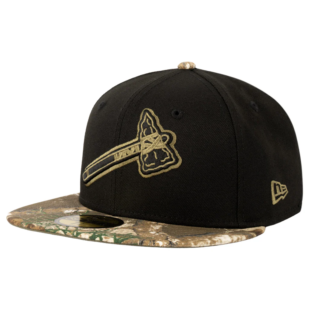 MLB Atlanta Braves New Era Two-Tone Real Tree Shadow 59FIFTY Fitted Hat - Black