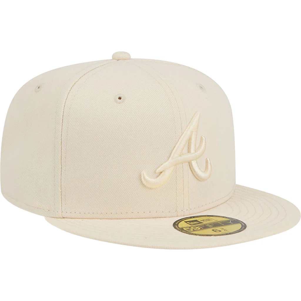 MLB Atlanta Braves New Era Vanilla 59FIFTY Fitted Hat - Cream - Image 2