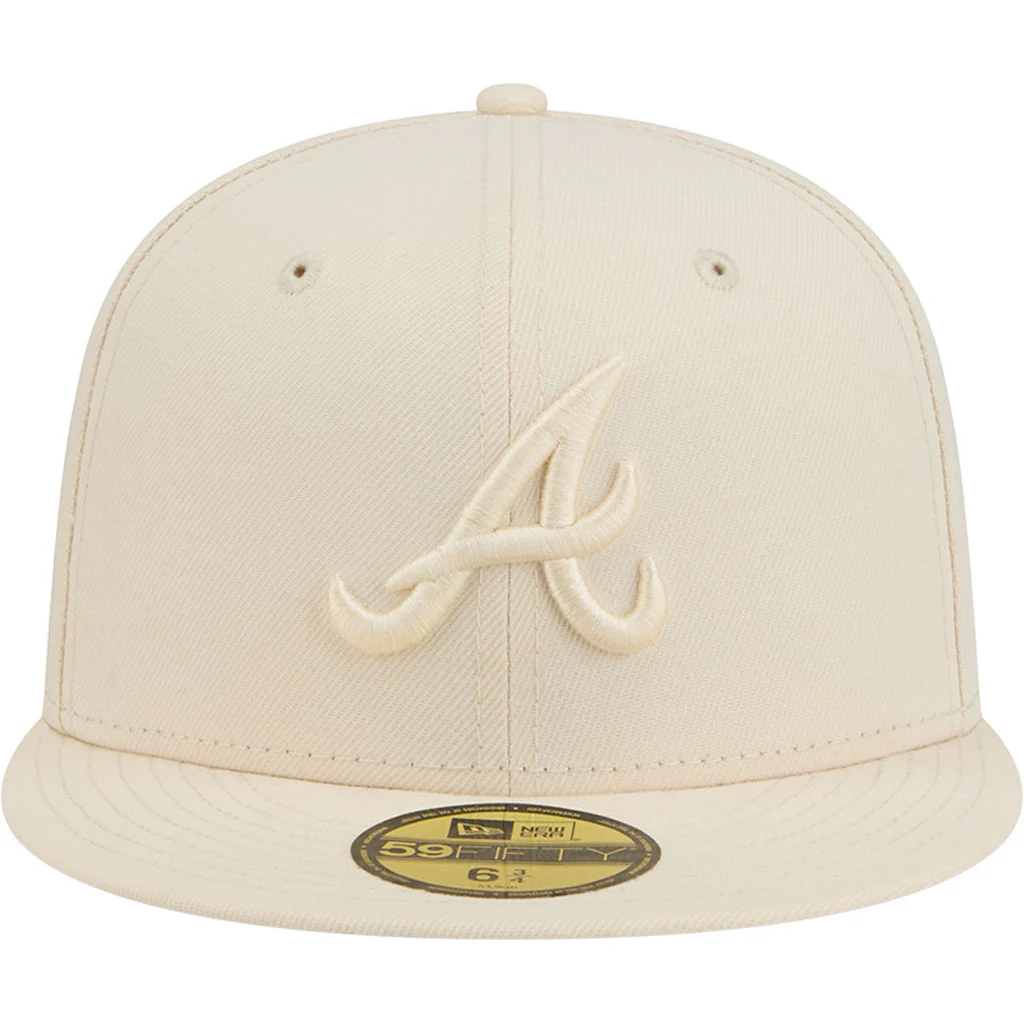 MLB Atlanta Braves New Era Vanilla 59FIFTY Fitted Hat - Cream - Image 3