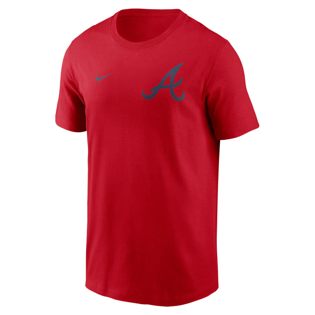 MLB Atlanta Braves Nike 2-Hit Cotton T-Shirt - Red - Image 2