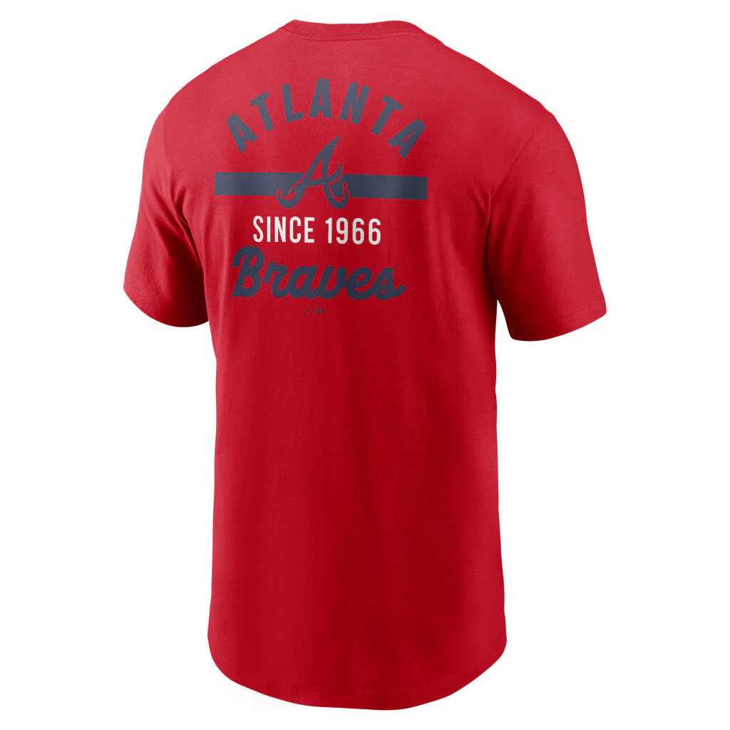 MLB Atlanta Braves Nike 2-Hit Cotton T-Shirt - Red - Image 3