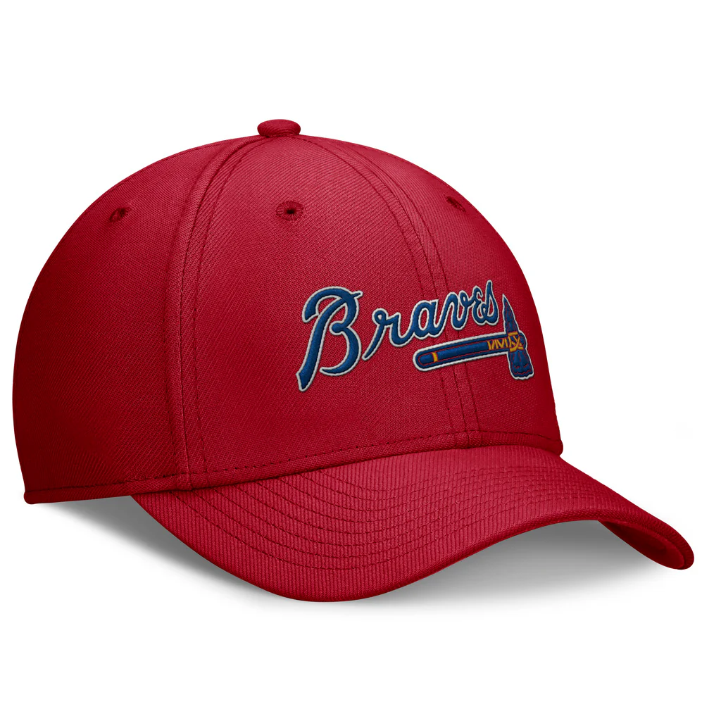 MLB Atlanta Braves Nike Alternate Flex Fit Hat - Red - Image 3