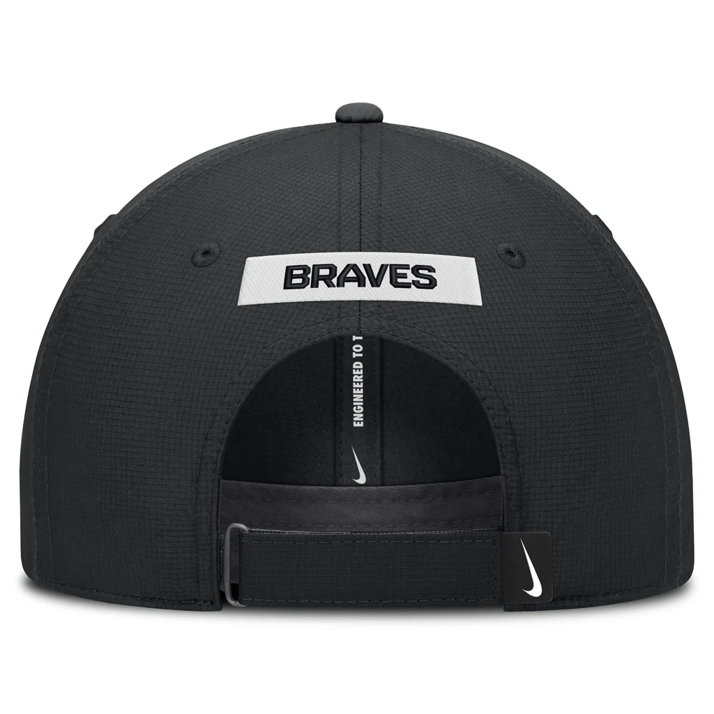 MLB Atlanta Braves Nike Black & White Ripstop Structured Adjustable Hat - Black - Image 4