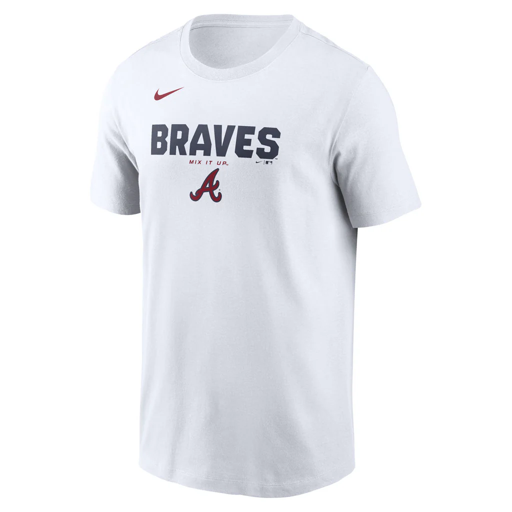 MLB Atlanta Braves Nike Bold Team Name T-Shirt - White - Image 2