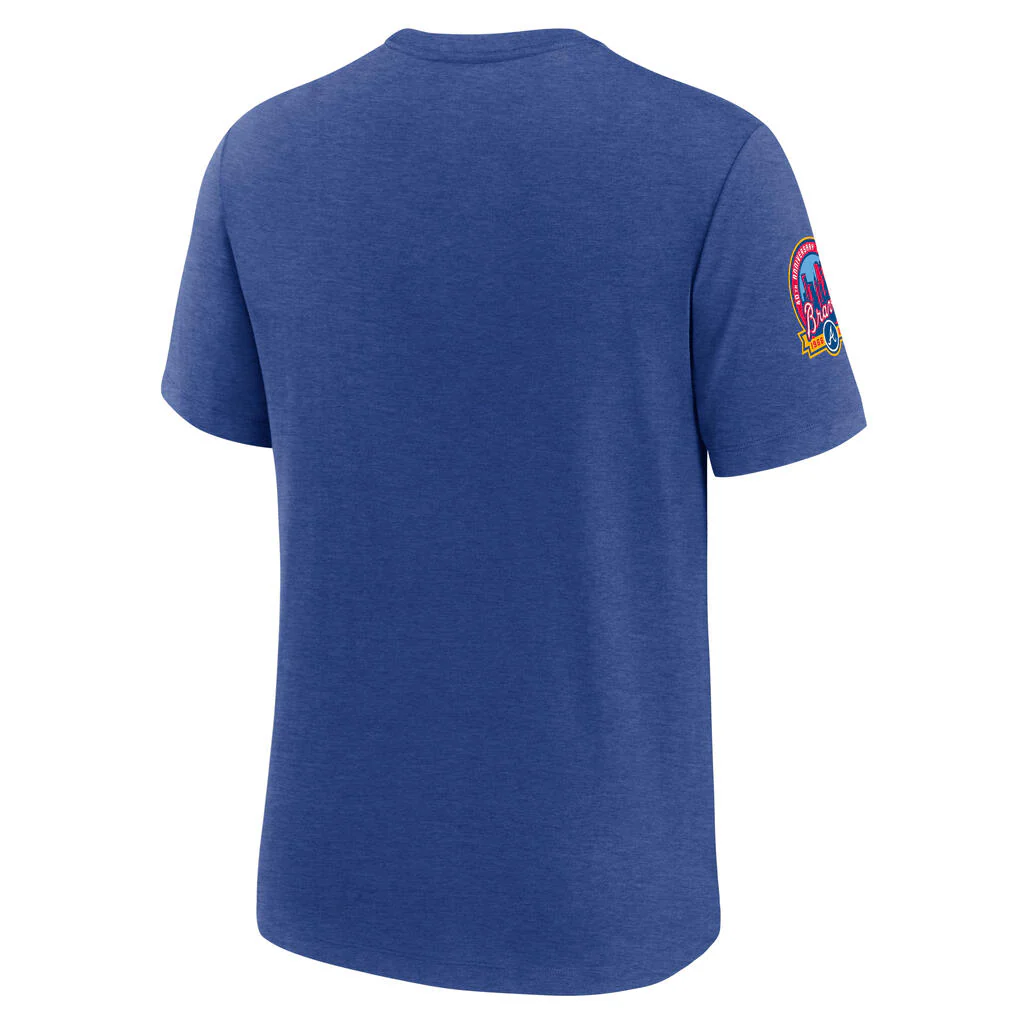 MLB Atlanta Braves Nike Cooperstown Eras Tri-Blend T-Shirt - Blue - Image 3
