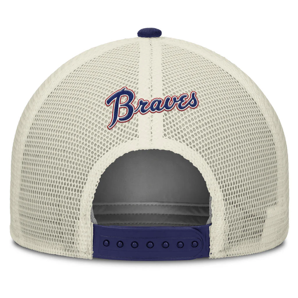 MLB Atlanta Braves Nike Cooperstown Trucker Snapback Hat - Blue - Image 4