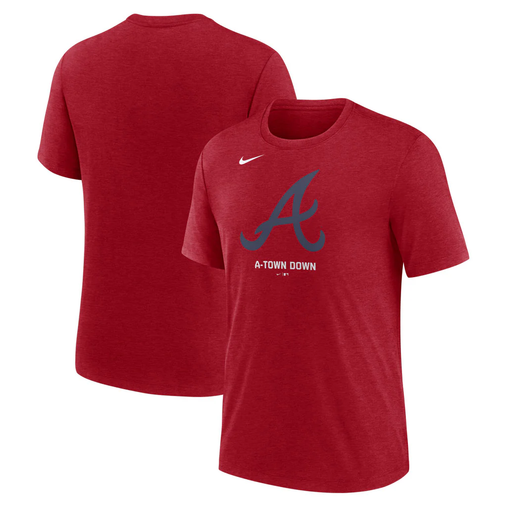 MLB Atlanta Braves Nike Logo Triblend T-Shirt - Red