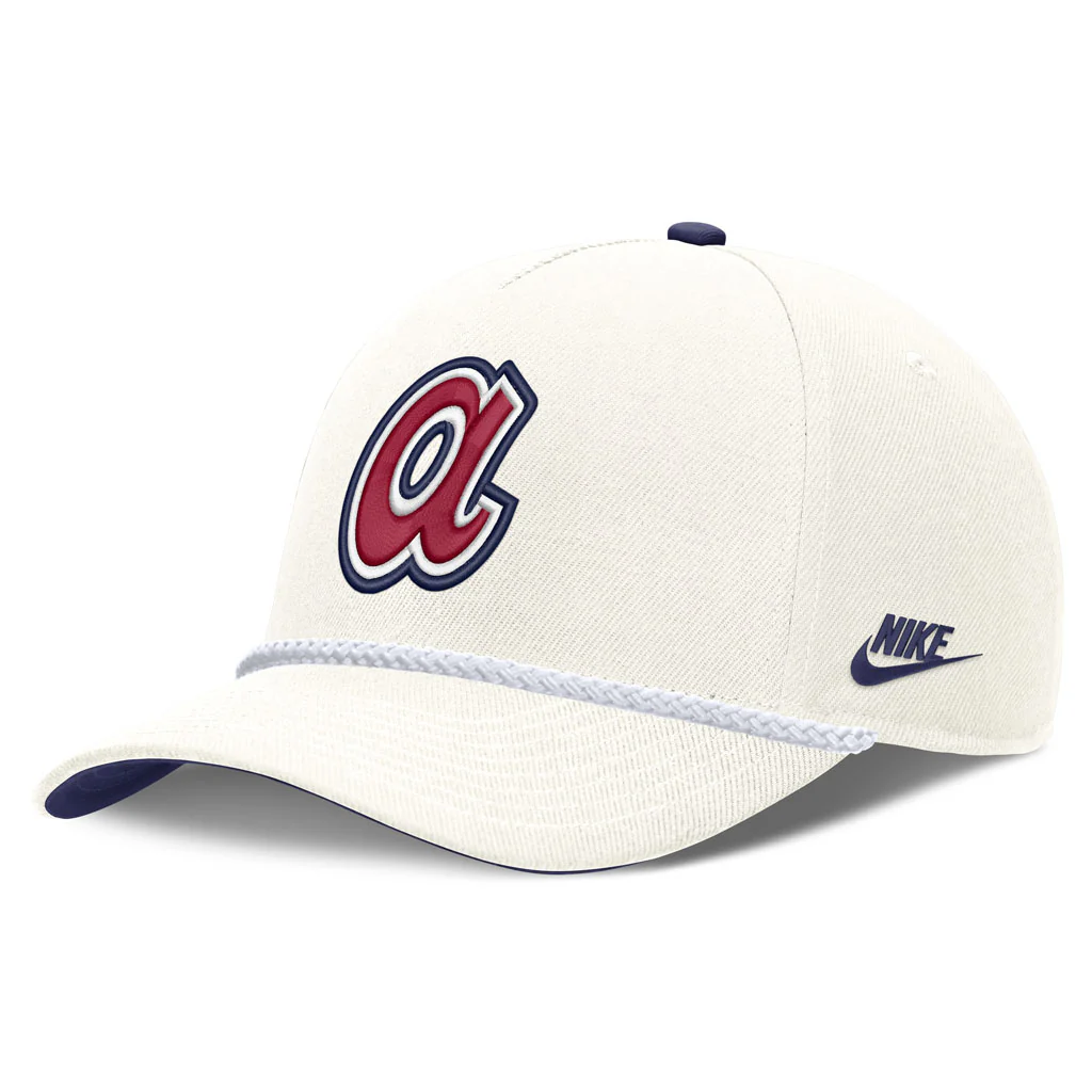 MLB Atlanta Braves Nike Rope Cooperstown Adjustable Hat - Cream