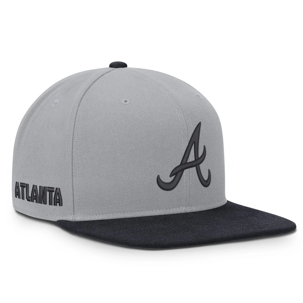 MLB Atlanta Braves Nike Two-Tone Primetime Pro Snapback Hat - Graphite - Image 2