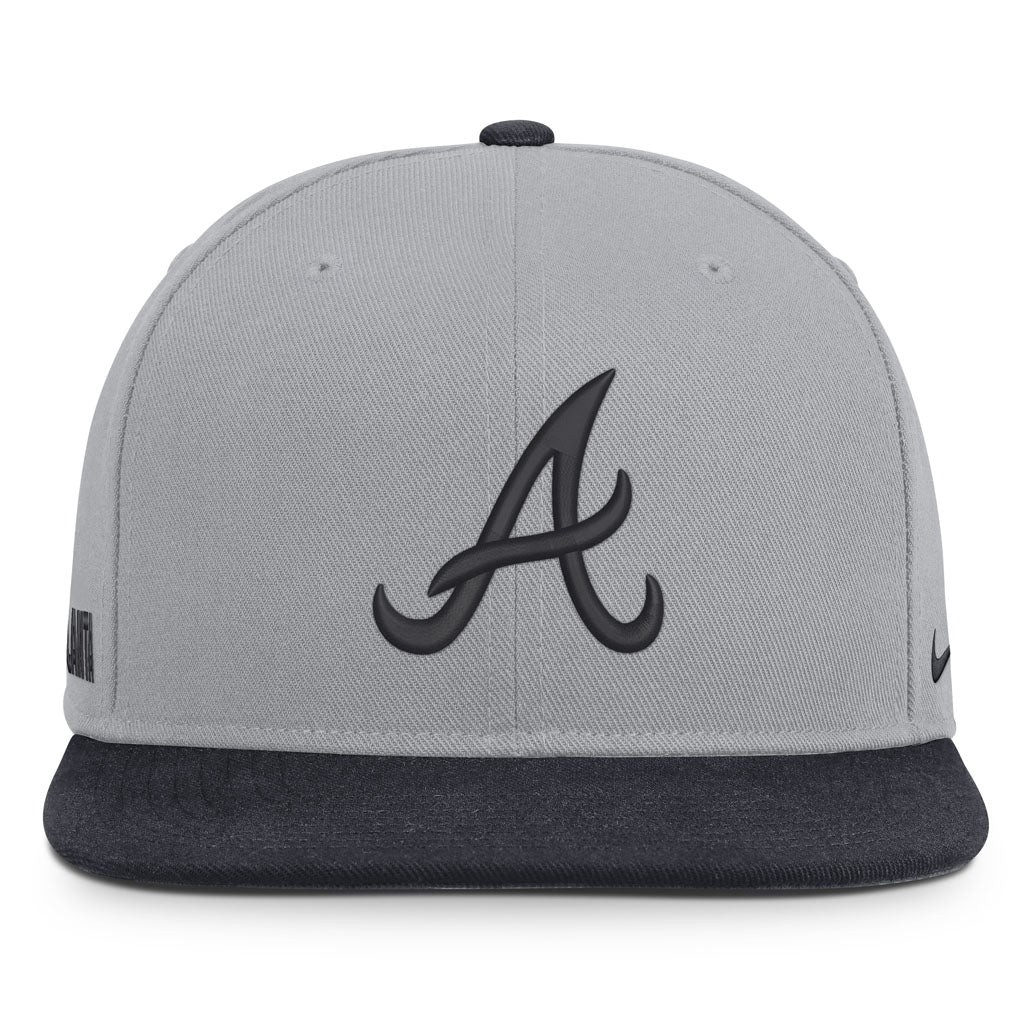 MLB Atlanta Braves Nike Two-Tone Primetime Pro Snapback Hat - Graphite - Image 3