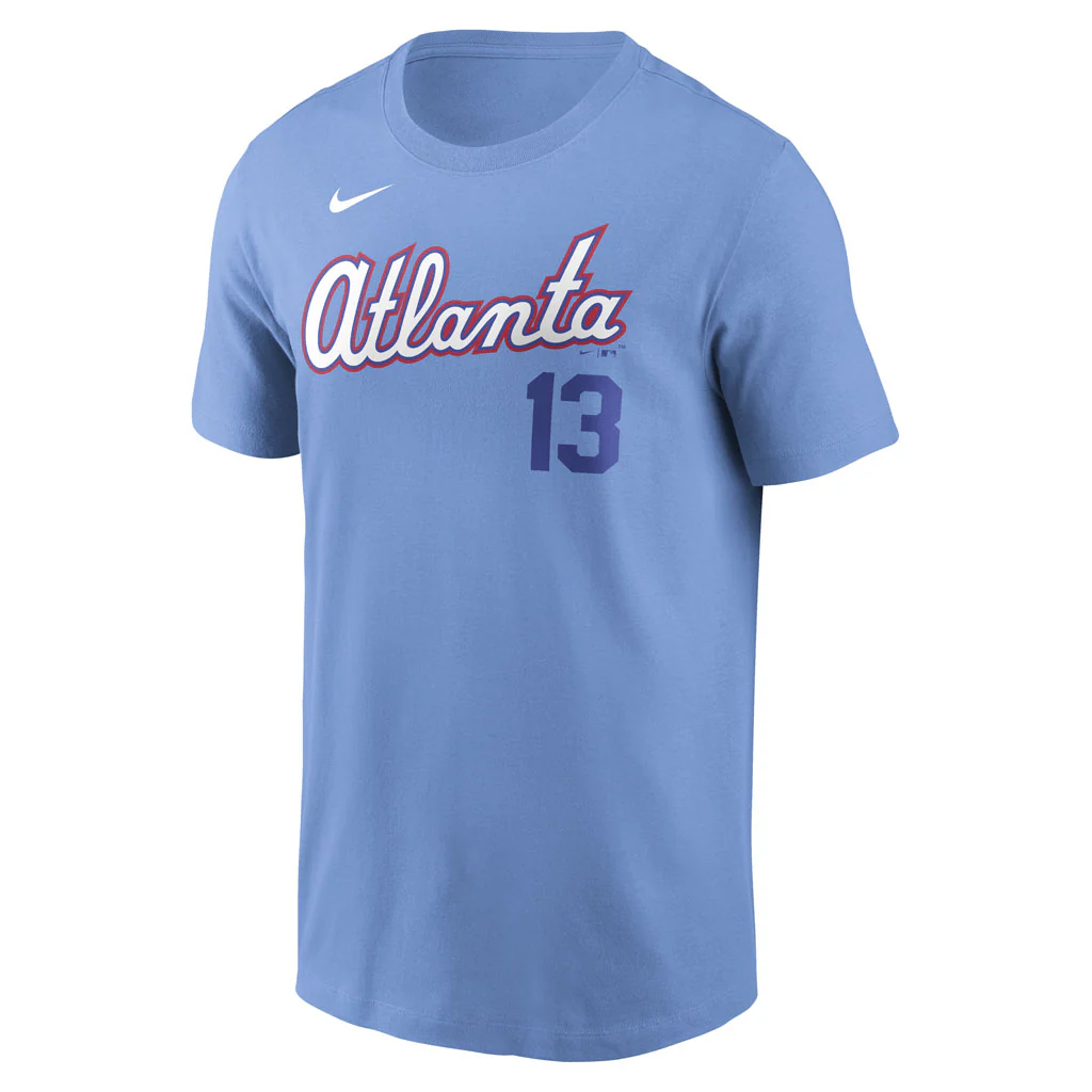 MLB Atlanta Braves Ronald Acuña Jr. Nike City Connect Name & Number T-Shirt - Light blue - Image 2