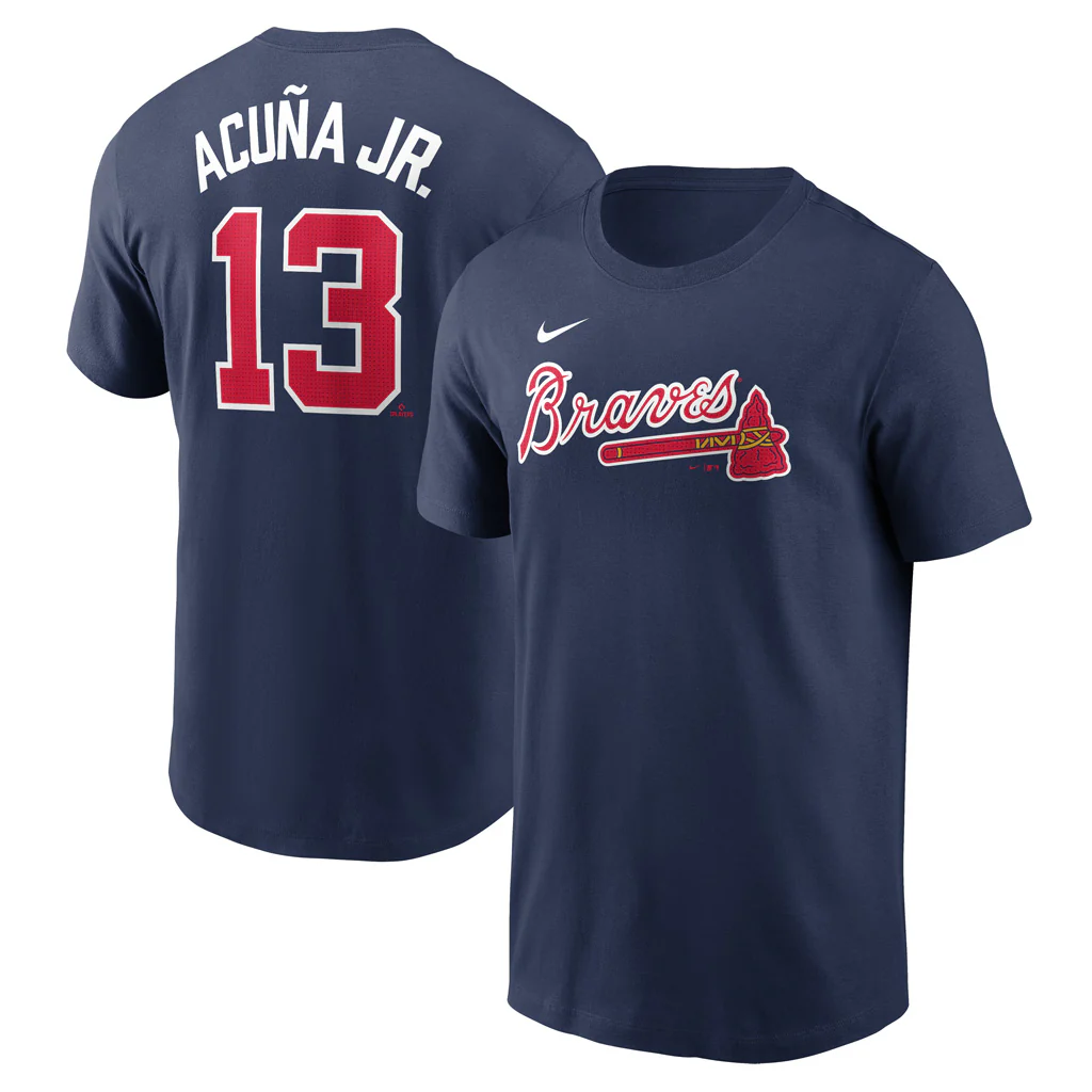 MLB Atlanta Braves Ronald Acuna Jr. Nike FUSE Name & Number T-Shirt - Navy