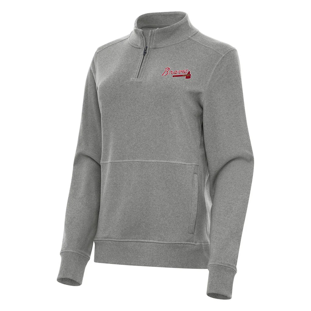 MLB Atlanta Braves Women's Antigua Crush 1/4 Zip Pullover Jacket